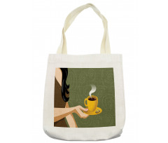 Woman Holding a Cup Cookies Tote Bag