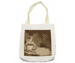 Grunge Style Cup and Beans Tote Bag