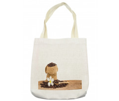 Spoon Flower and Burlap Sack Tote Bag