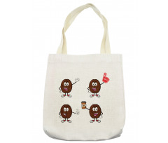 Cheerful Cartoon Characters Tote Bag