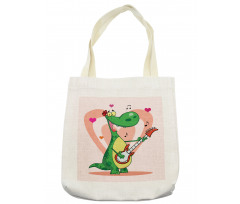 Hearts and a Happy Dinosaur Tote Bag