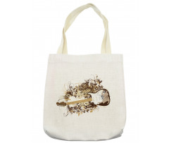 Leaves and Grunge Circles Tote Bag