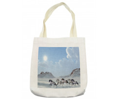 Snowy Day Wild Horse Tote Bag