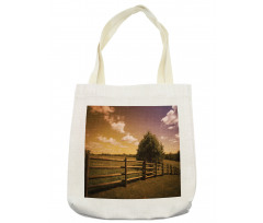 Rural Meadow Fence Sky Tote Bag