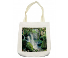 Waterfall Flows Rocks Tote Bag