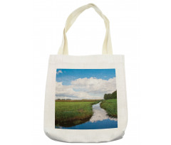 Calm River Meadow Trees Tote Bag