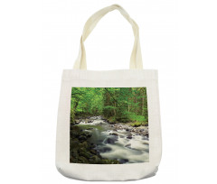 Riverbed Rocks Trees Tote Bag