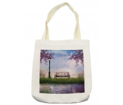 Bench Flowing River Moon Tote Bag