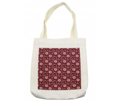 Bicolor Floral Graphic Art Tote Bag