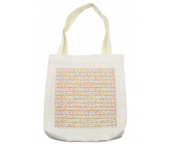 Colored Chevron Dashed Tote Bag