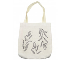 Hatched Look Leaves Art Tote Bag