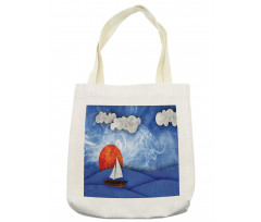 Ship on Misty Waters Tote Bag