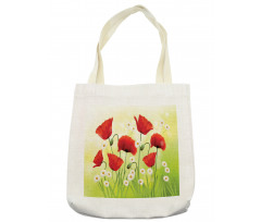 Floral Chamomile Poppy Tote Bag