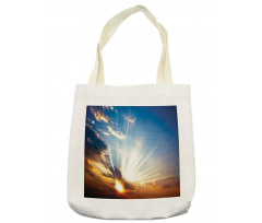 Sunbeams in Sky Scenery Tote Bag