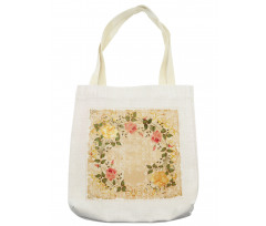 Leaves Roses Floral Tote Bag