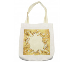 Golden Floral Ornament Tote Bag