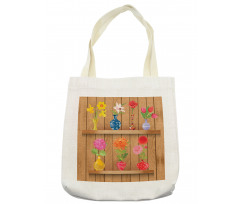 Cartoon Flowers in Vase Tote Bag