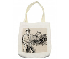 River Bank Palm Trees Tote Bag