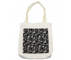 Roses on Swirling Stems Curl Tote Bag