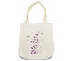 Violet Tree Blossoms Tote Bag