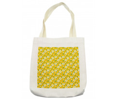 Flowers Buds Leaves on Dots Tote Bag