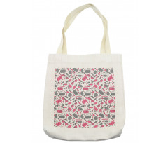 Lipstick Purse Powder Dots Tote Bag