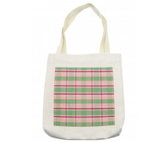 Symmetric Plaid Graphic Tote Bag