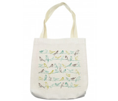 Birds Sitting on Wires Tote Bag