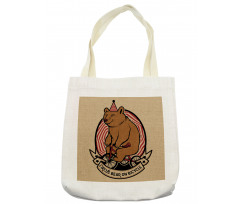 Circus Bear on Bicycle Art Tote Bag