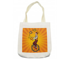 Disc Juggler Man on Unicycle Tote Bag