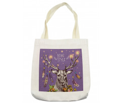 Wild Rein Deer Hand Drawn Tote Bag