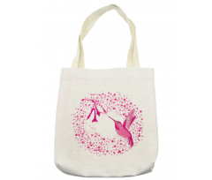 Hummingbird Flower Dots Tote Bag