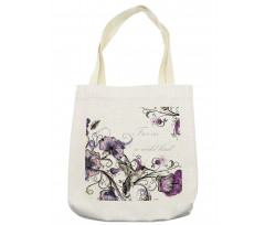 Ornate Flowers Leaves Tote Bag