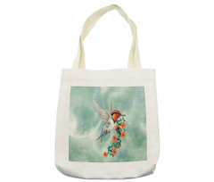 Bird with Flower Branch Tote Bag