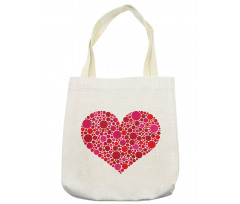 Dots Hearts Romantic Motif Tote Bag