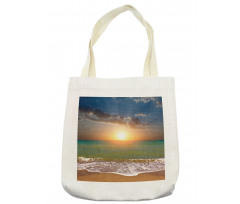 Sandy Beach Waves Sunset Tote Bag