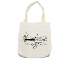 Keyboard Curlicue Motif Art Tote Bag