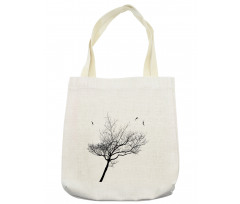 Tree Flying Birds Tote Bag