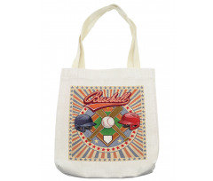 Retro Pop Art Baseball Tote Bag