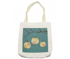 Lanterns Hanging on Tree Tote Bag