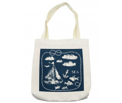 Boat Clouds Anchor Tote Bag