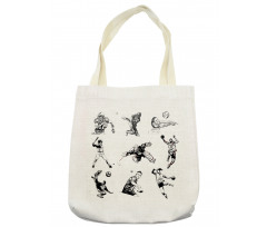 Sports Theme Sketch Tote Bag