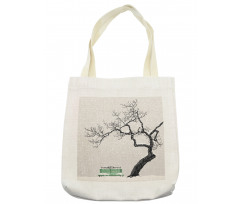 Retro Bench and Tree Tote Bag