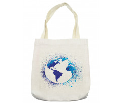 Globe Ink Effect Map Tote Bag