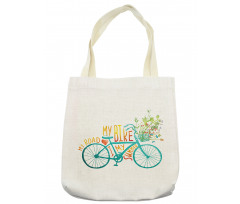 Blue Bike with Flowers Tote Bag