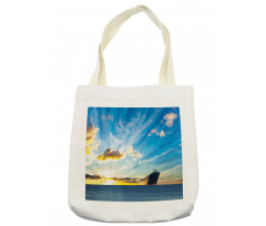 Sea at Sunset Ship Tote Bag