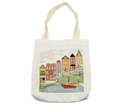 Quaint Village Street Tote Bag