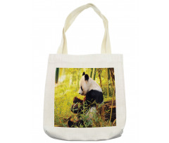 Panda Sitting in Forest Tote Bag