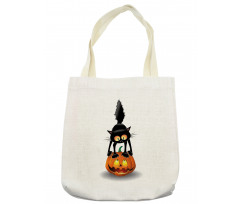 Cartoon Animal on Pumpkin Tote Bag