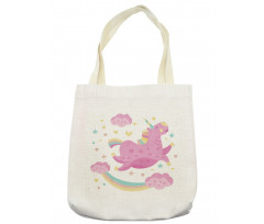 Unicorn with Star Rainbow Tote Bag